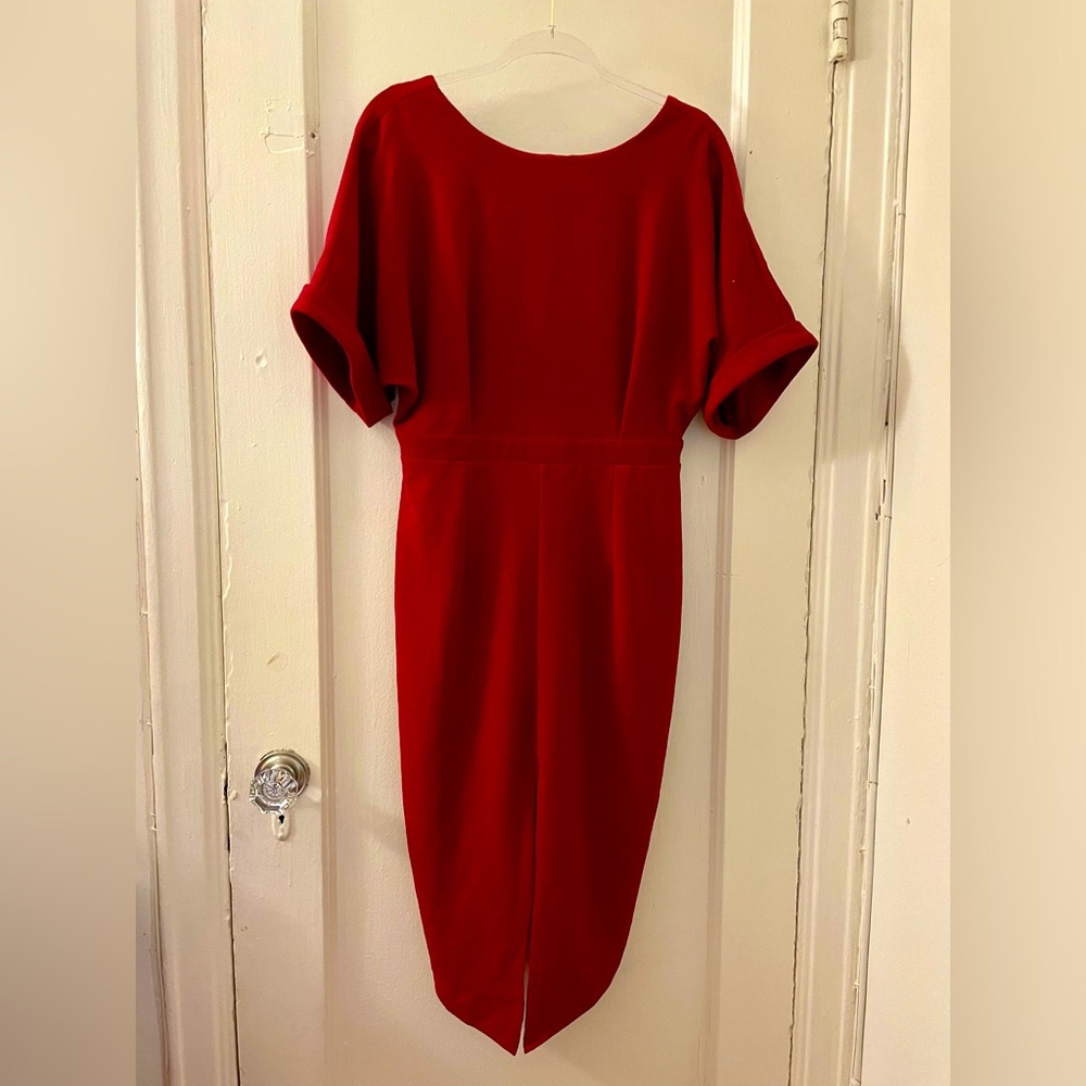 ASOS Red Dolman Sleeve Sheath Dress - 8